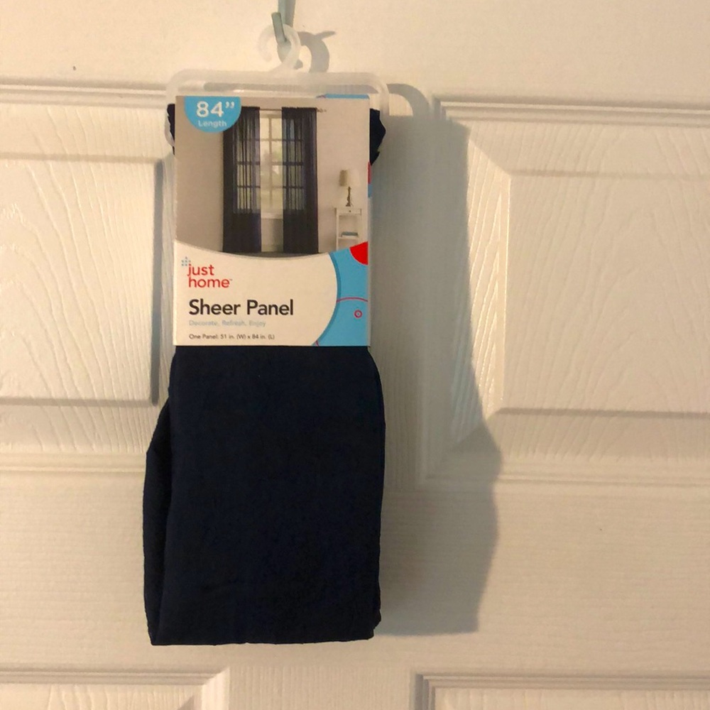 2 Sheer panels  84 inches in length navy blue 2 panels
